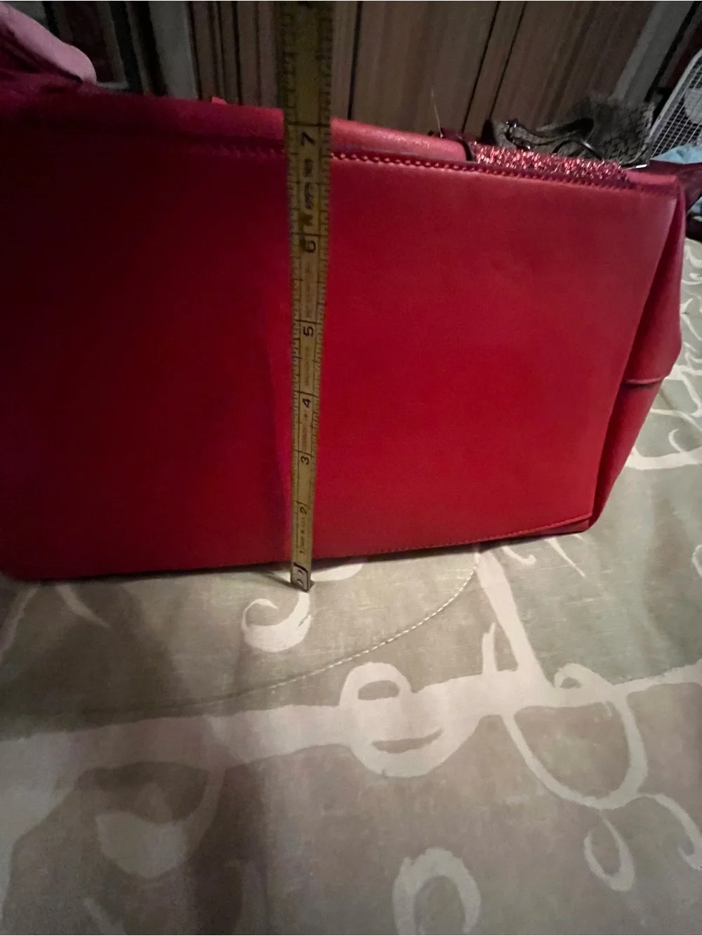 Kendall & Kylie Red Tote with Glitter Star Accents